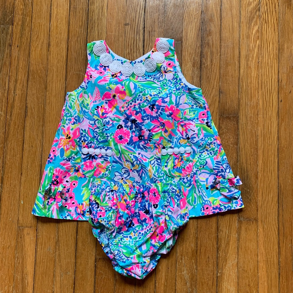 Lilly Pulitzer Infant Shift Dress Alligator Isle Size 6-12 Months EUC